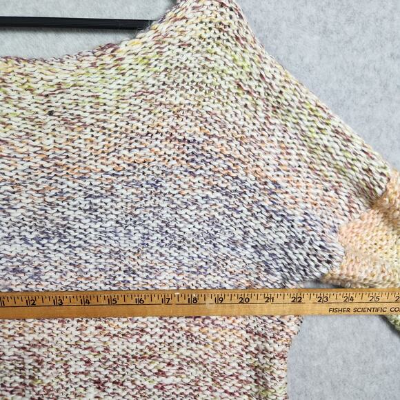 Abercrombie & Fitch Oversized Sweater Sz L Chunky Cable Knit Rainbow Ombre Boxy - Picture 10 of 12